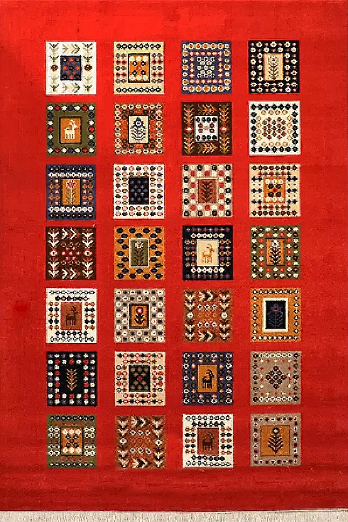 فرش ستاره کویر یزد کلکسیون شاهسون کد SH-B072-8855 زمینه لاکی (غیربرجسته)