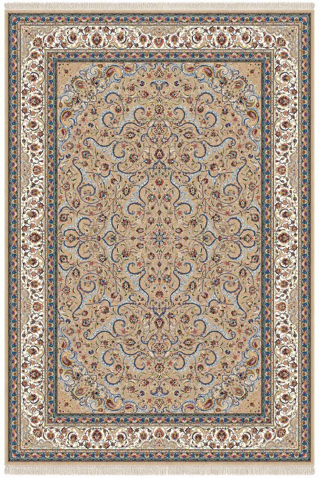 فرش ستاره کویر یزد 1000 شانه کلکسیون عالی قاپو کد HA52 زمینه 3010 (برجسته)