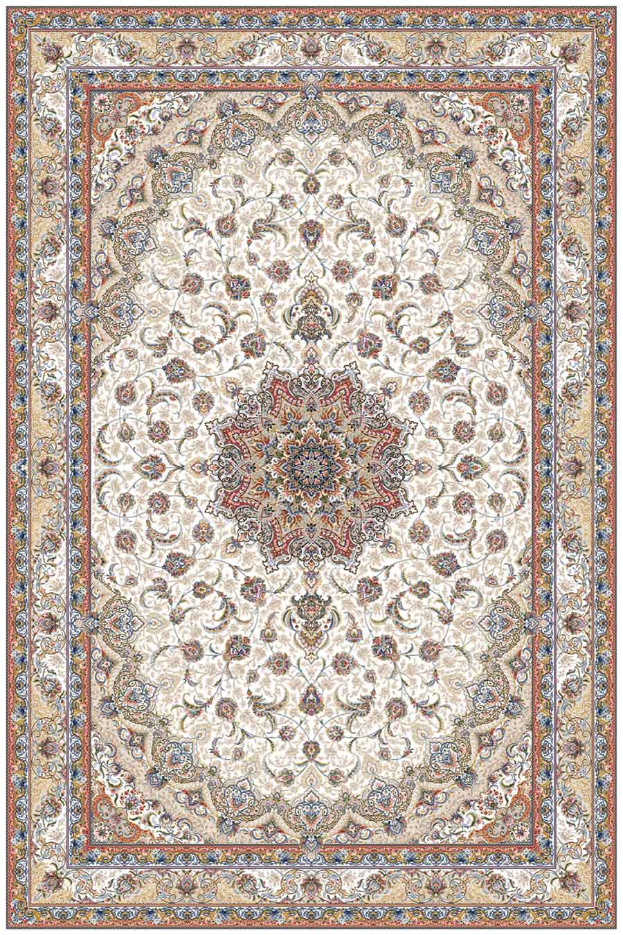فرش ستاره کویر یزد 1000 شانه کلکسیون عالی قاپو کد HA50 زمینه 3002 (برجسته)