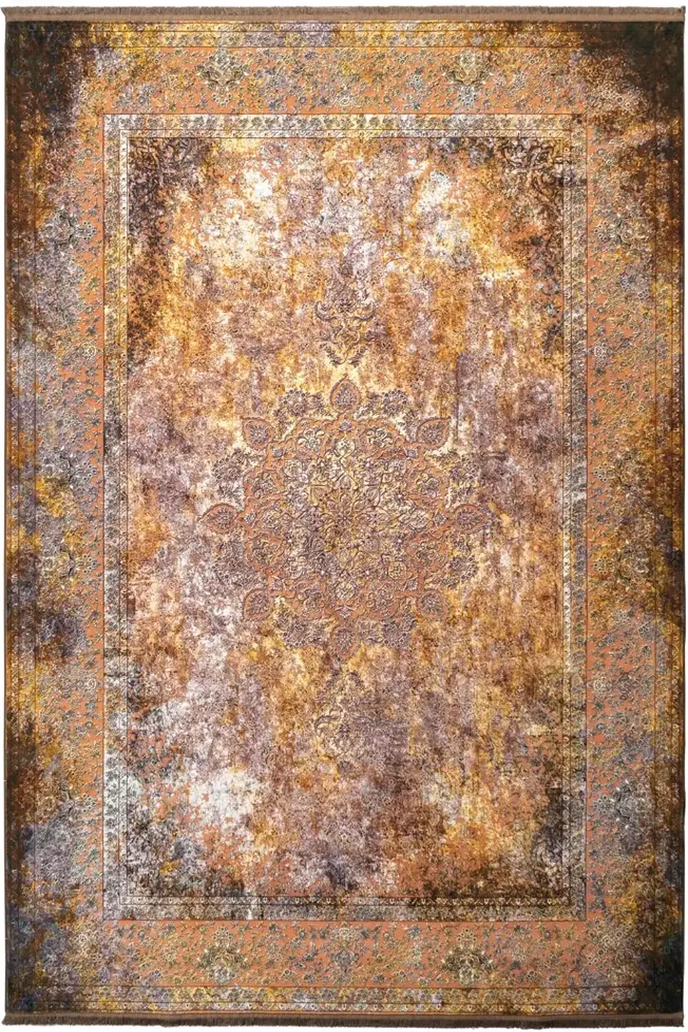 فرش محتشم کهنه نما 1200 شانه کد 300629 زمینه سبز (غیربرجسته)