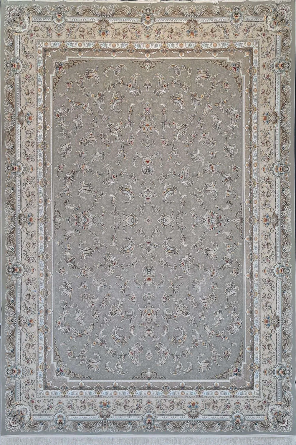 فرش آینده 1500 شانه کلکسیون روشا طرح رستا زمینه ترمه ای (برجسته)