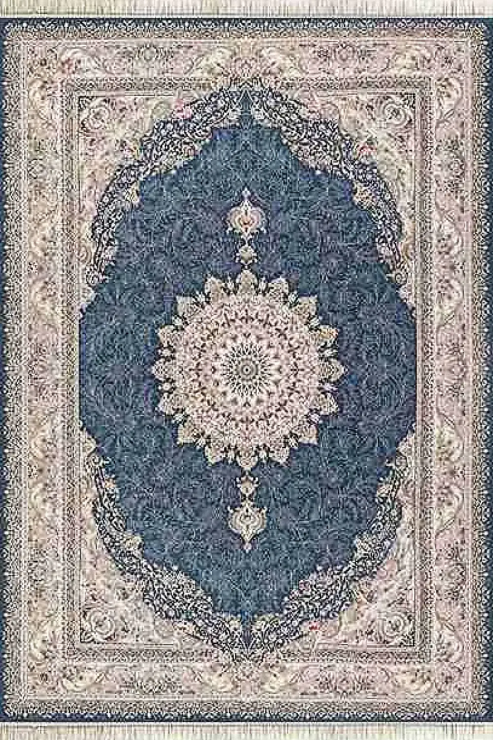 فرش داریوش 1200 شانه کلکسیون هیلتون کد 1225 زمینه آبی (برجسته)