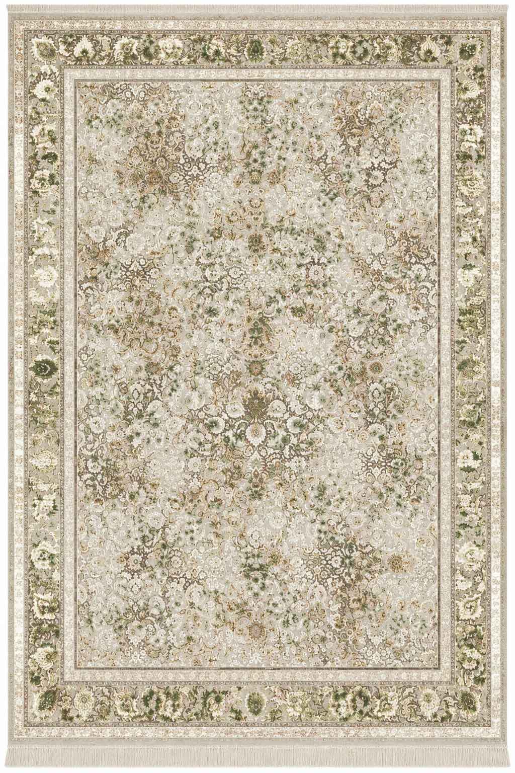 فرش قیطران 1200 شانه افسانه کد 539 کرم گل برجسته
