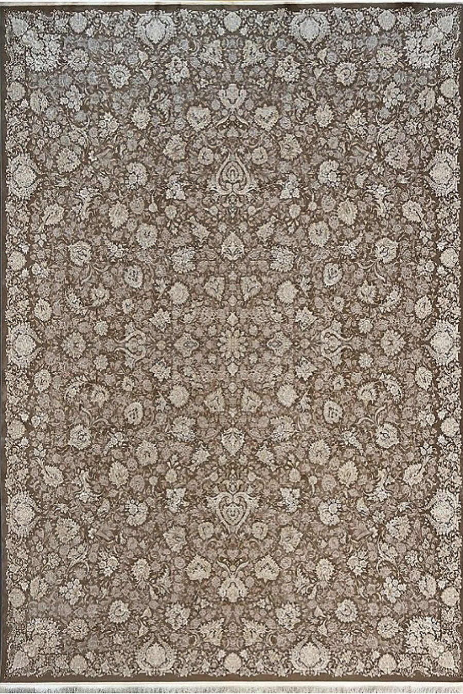 فرش باستان یزد 1200 شانه کد 36-10 زمینه قهوه ای (برجسته)