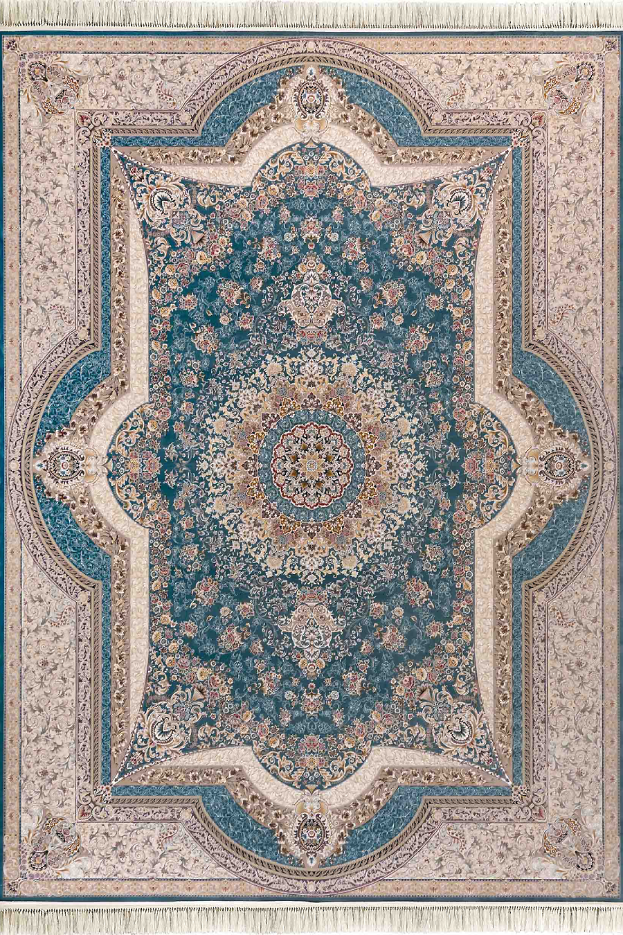 فرش داریوش 1500 شانه کلکسیون مینیاتور کد D1547 زمینه آبی (برجسته)