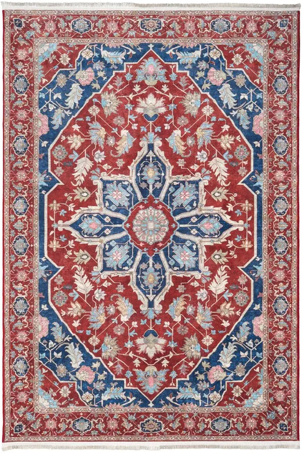 فرش محتشم 1000 شانه کلکسیون سنتی کد 100343 زمینه لاکی (غیربرجسته)