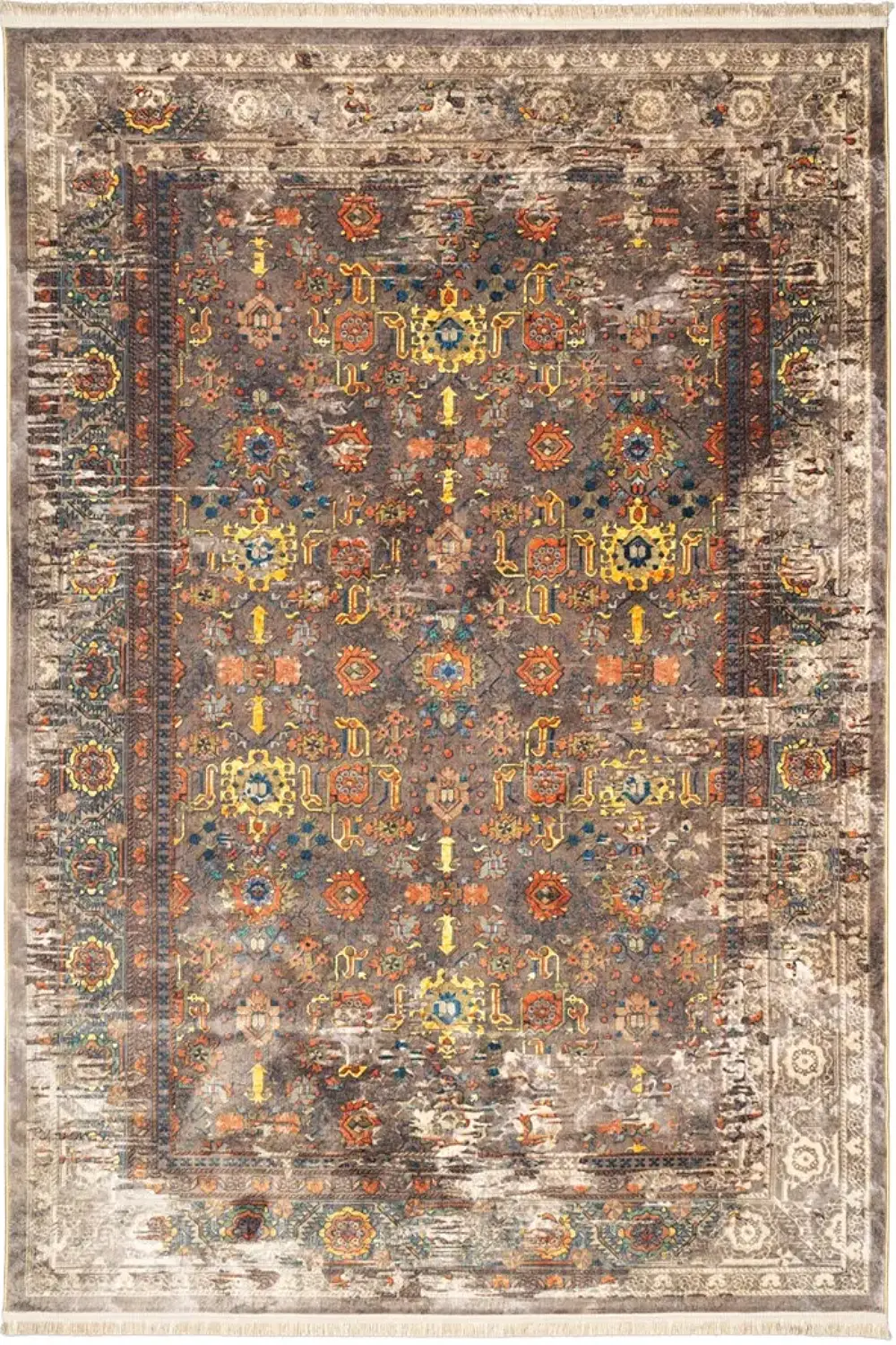 فرش محتشم کهنه نما 1000 شانه کد 900481 تمام رنگ (غیربرجسته)