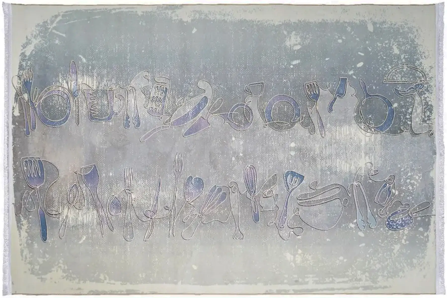 فرش محتشم آشپزخانه کد 101484 زمینه سبز (غیربرجسته)