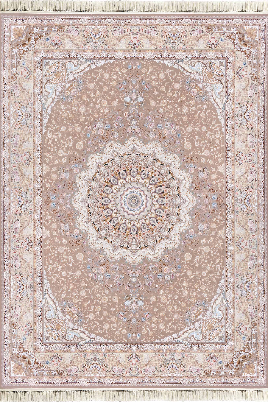 فرش داریوش 1500 شانه کلکسیون مینیاتور کد D1538 زمینه ترمه ای (برجسته)