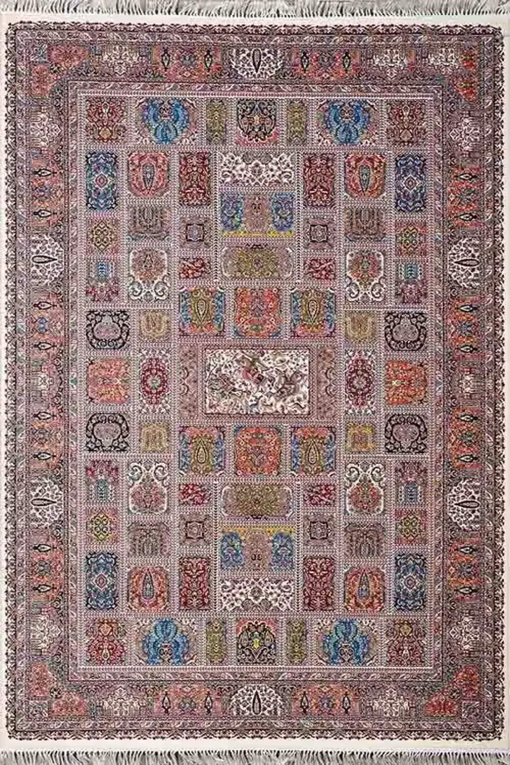 فرش بهشتی 700 شانه کلکسیون گلستان کد 3121 زمینه کرم (غیربرجسته)