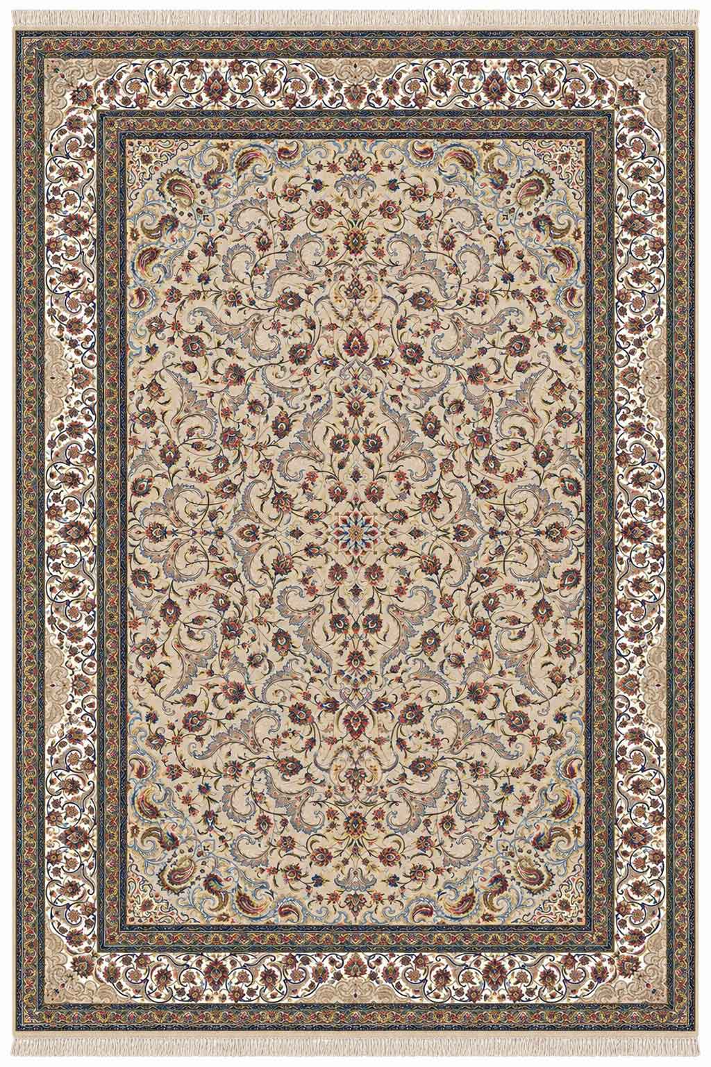فرش ستاره کویر یزد 1000 شانه کلکسیون عالی قاپو کد HA52 زمینه 3020 (برجسته)