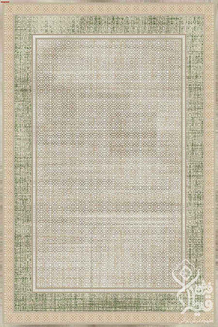 فرش قیطران 1200 شانه کلکسیون افسانه کد 541 زمینه کرم | فرش ماشینی گل برجسته قیطران با تراکم 3600