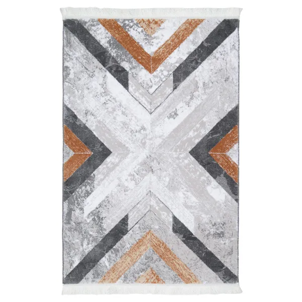 فرش زرباف سه بعدی پرزبلند طرح ویستا زمینه طوسی (شگی)