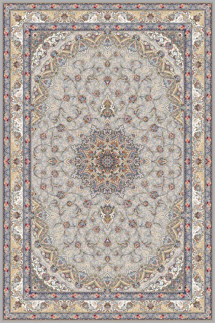 فرش ستاره کویر یزد 1000 شانه کلکسیون عالی قاپو کد HA50 زمینه 3032 (برجسته)
