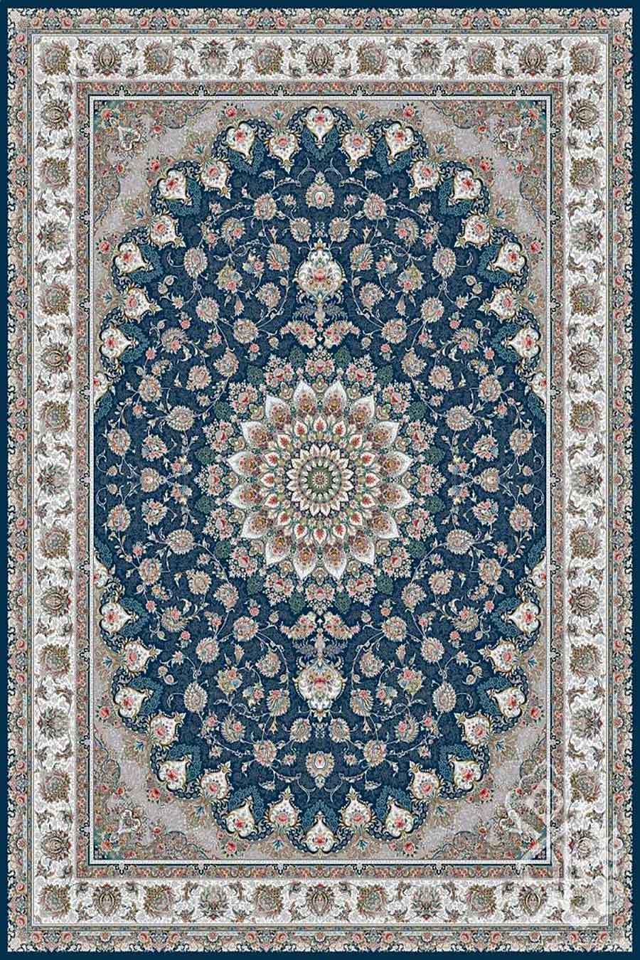فرش قیطران 1200 شانه کلکسیون پارادایس کد 520 زمینه سورمه ای