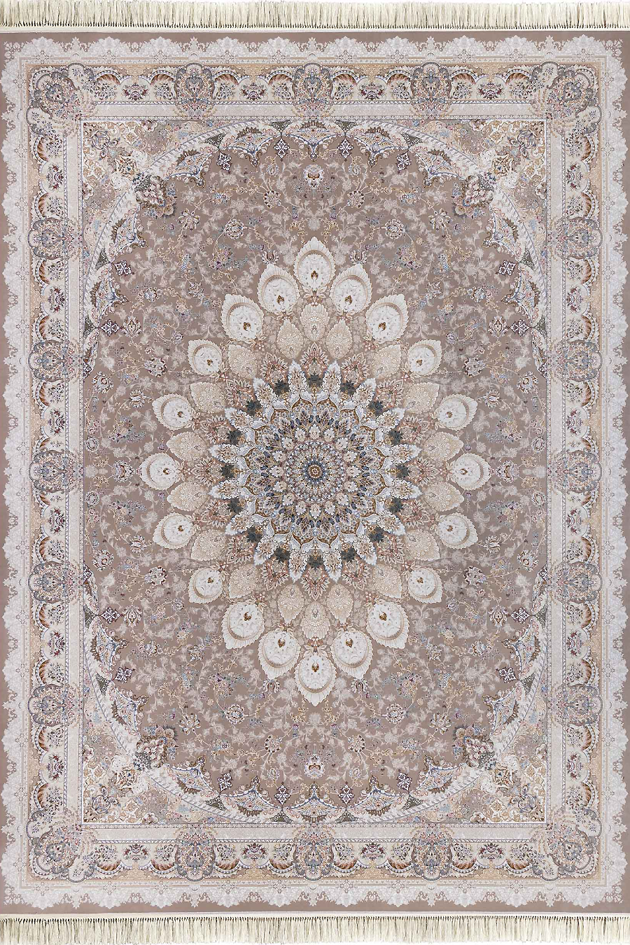 فرش داریوش 1500 شانه کلکسیون مینیاتور کد D1541 زمینه ترمه ای (برجسته)