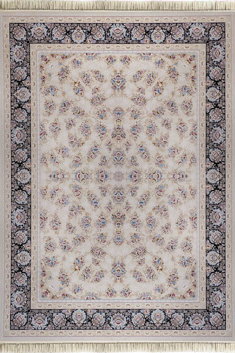 فرش داریوش 1500 شانه کلکسیون مینیاتور کد D1534 زمینه کرم (برجسته)