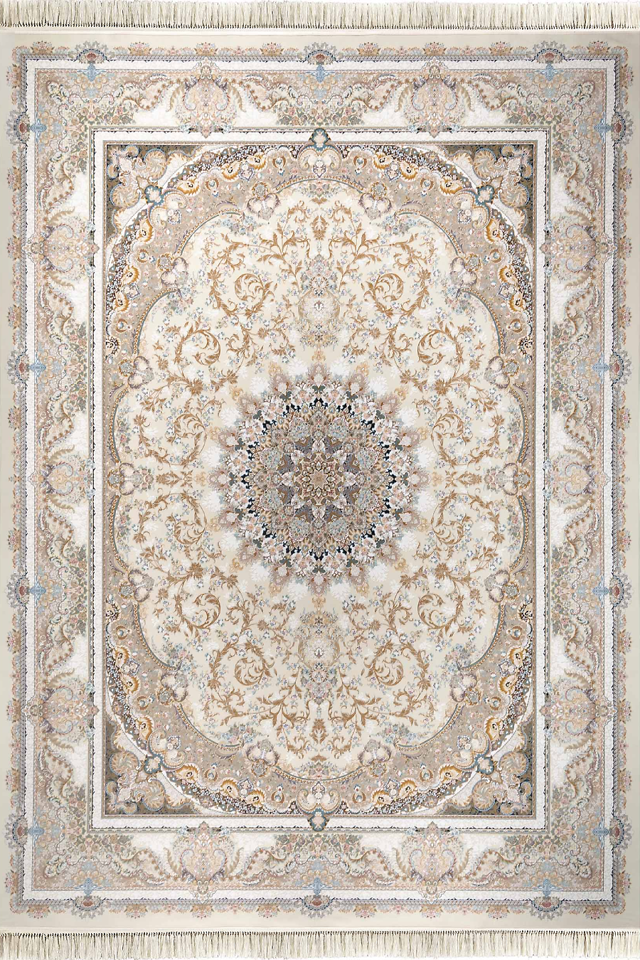 فرش داریوش 1500 شانه کلکسیون مینیاتور کد 1551 زمینه کرم (برجسته)