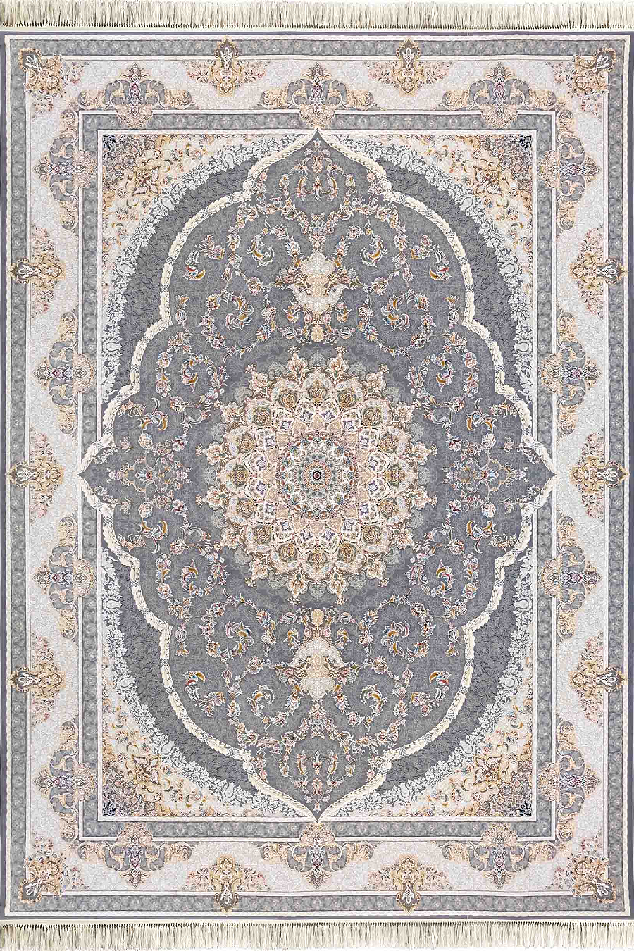 فرش داریوش 1500 شانه کلکسیون مینیاتور کد D1566 زمینه فیلی (برجسته)