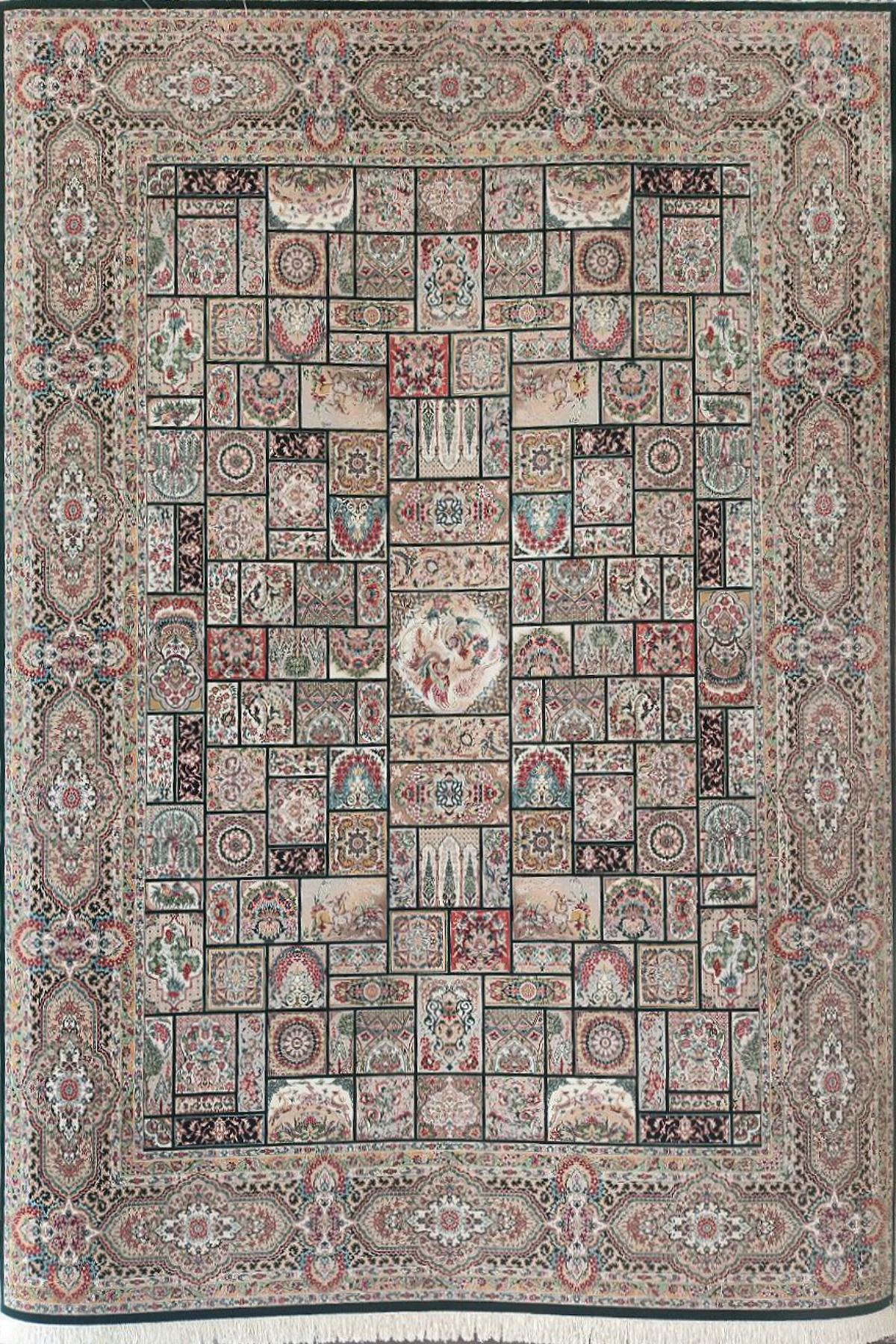 فرش ستاره کویر یزد 700 شانه کلکسیون شهریار کد Q44 زمینه 1099 (غیربرجسته)