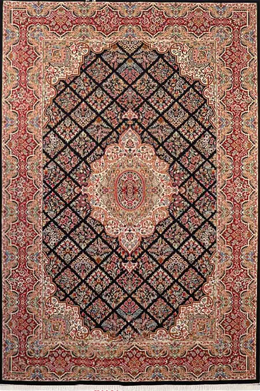 فرش ستاره کویر یزد 500 شانه کلکسیون ایساتیس کد I26 زمینه 8094 (غیربرجسته)