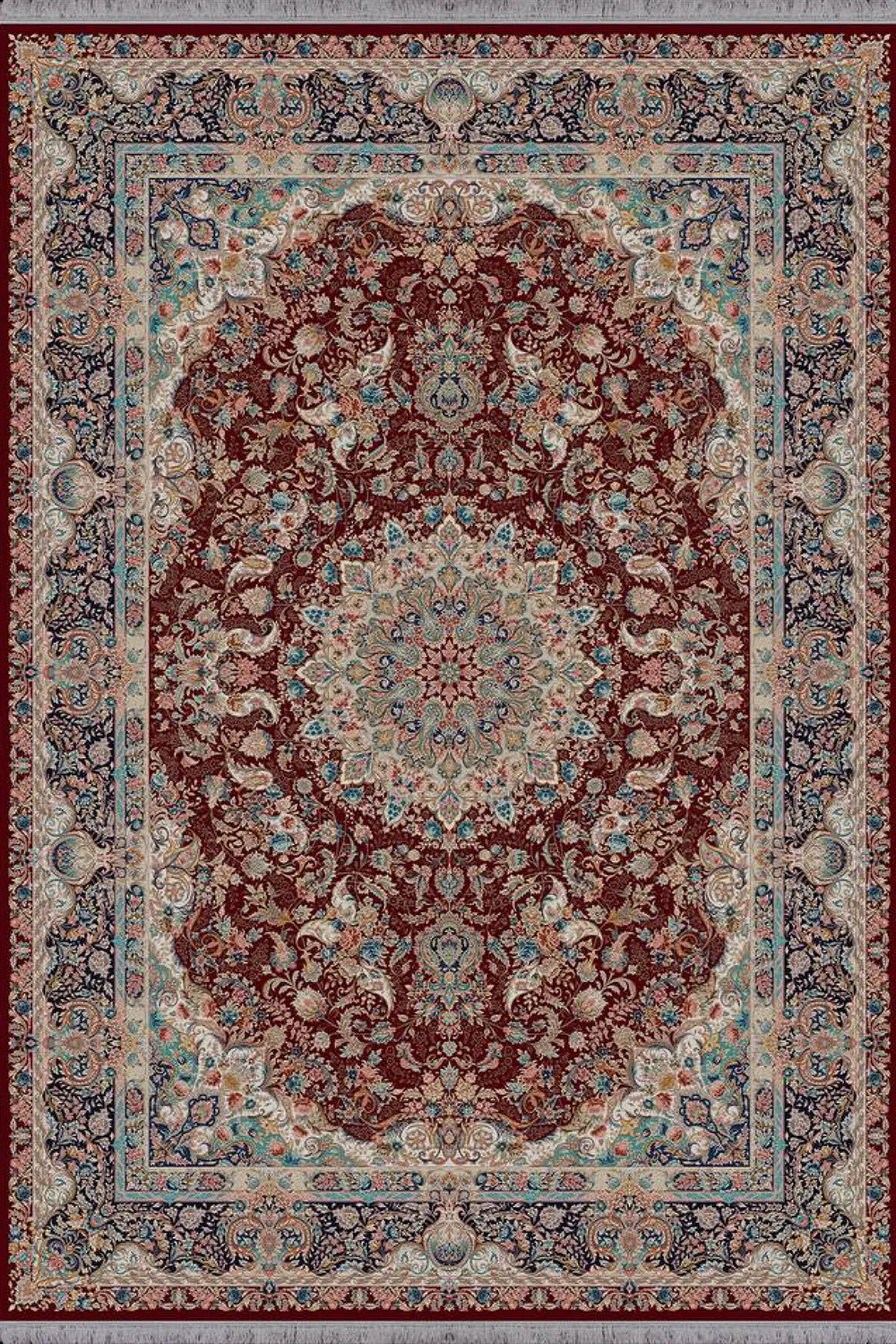 فرش آراد 1500 شانه کلکسیون کاسیان طرح جیران زمینه لاکی (برجسته)