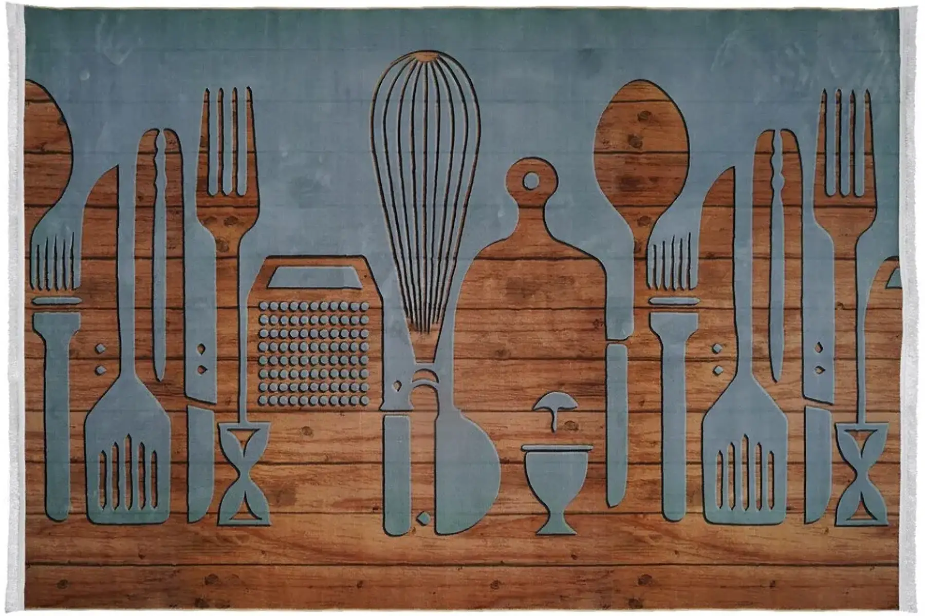 فرش محتشم آشپزخانه کد 101483 زمینه قهوه ای (غیربرجسته)