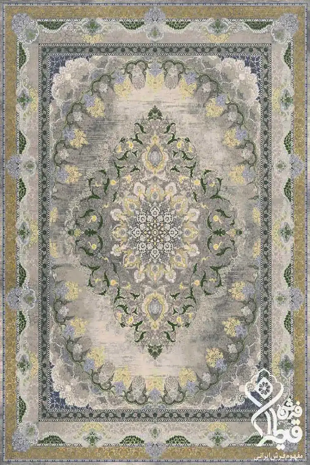 فرش قیطران 1200 شانه کلکسیون نوال طرح گلدیس زمینه کرم هایبالک (برجسته)