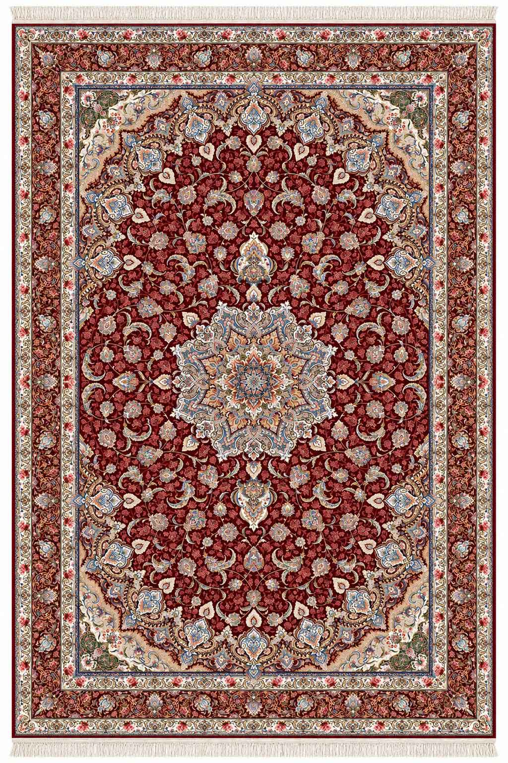 فرش ستاره کویر یزد 1000 شانه کلکسیون عالی قاپو کد HA50 زمینه 3055 (برجسته)
