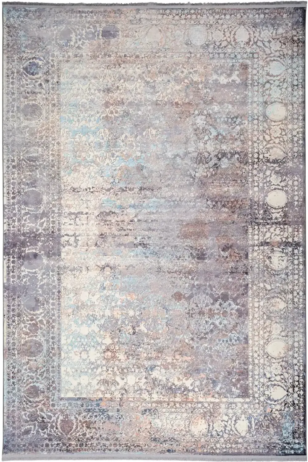 فرش محتشم کهنه نما 1000 شانه کد 900466 زمینه طوسی (غیربرجسته)