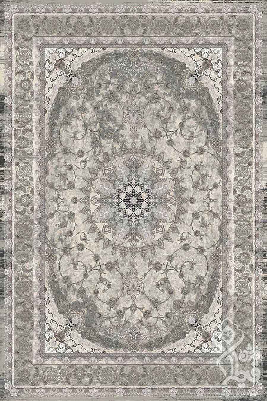فرش قیطران 1200 شانه کلکسیون مروارید طرح مژده زمینه کرم (برجسته)