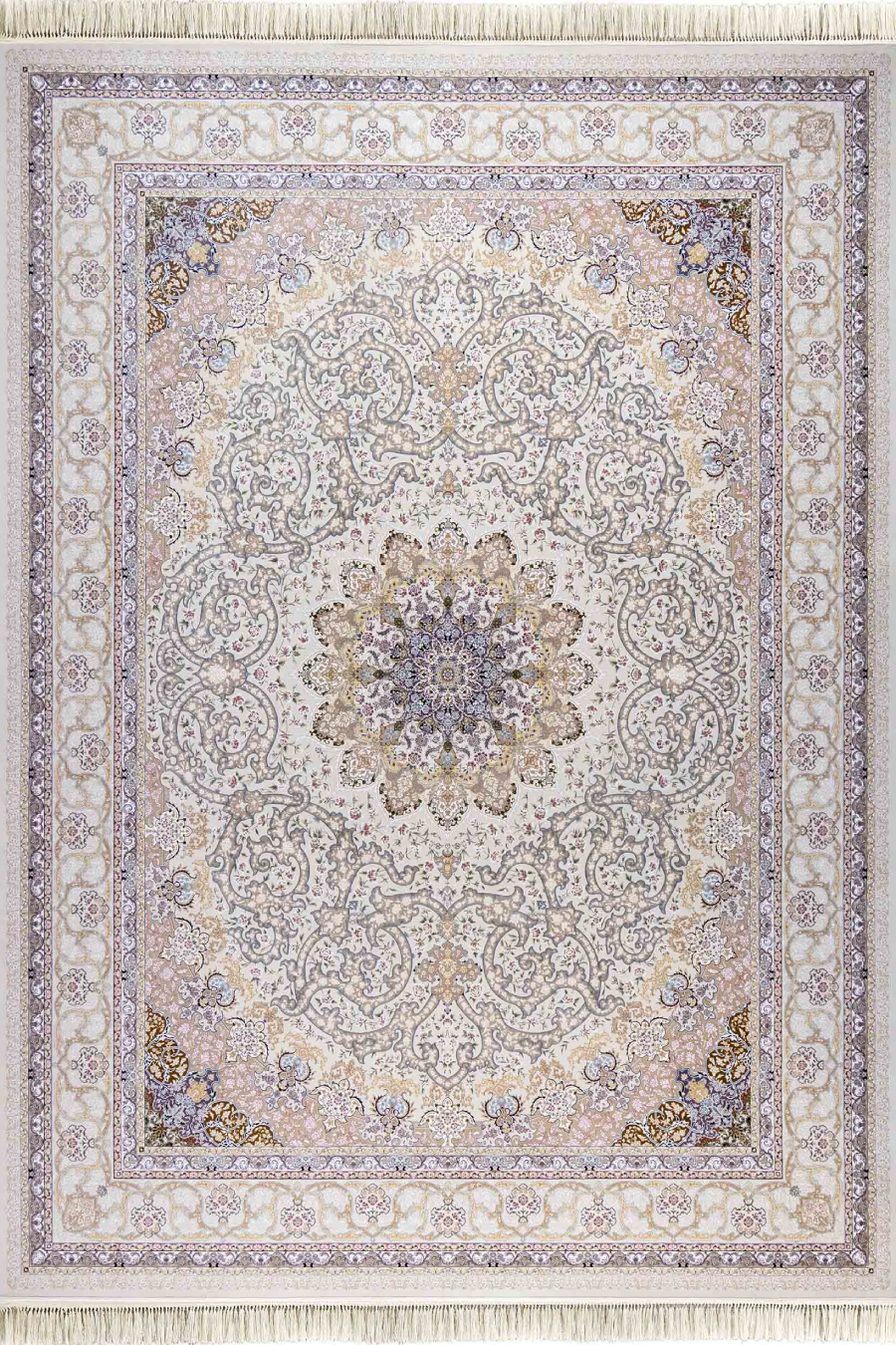 فرش داریوش 1500 شانه کلکسیون مینیاتور کد D1545 زمینه کرم (برجسته)