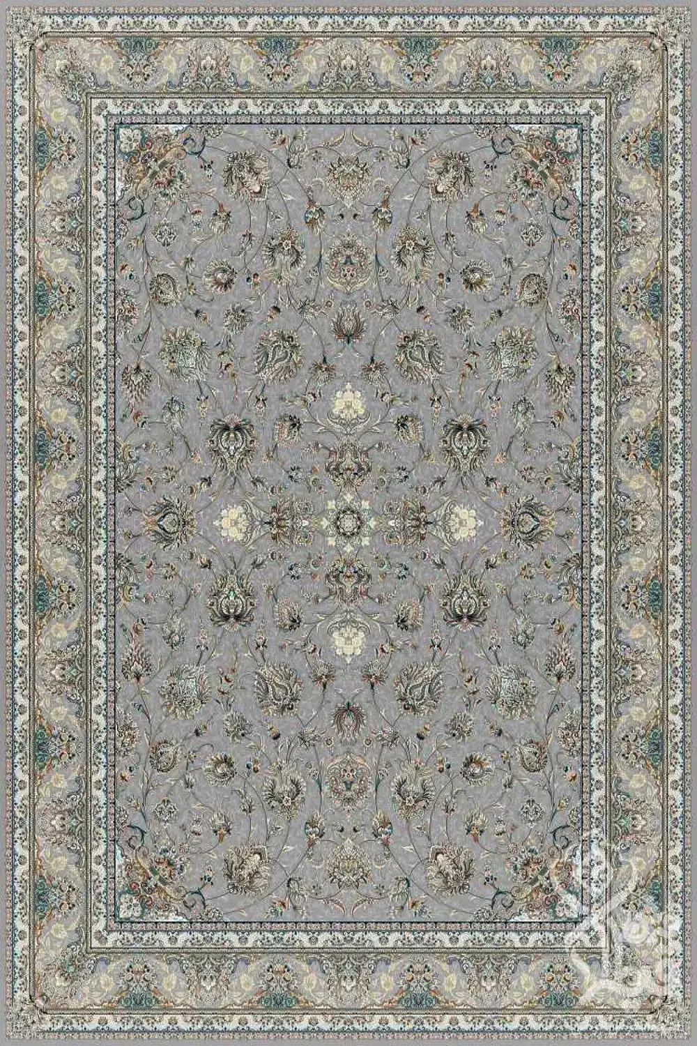 فرش قیطران 1500 شانه کلکسیون 1500 شانه طرح تینا زمینه فیلی (برجسته)