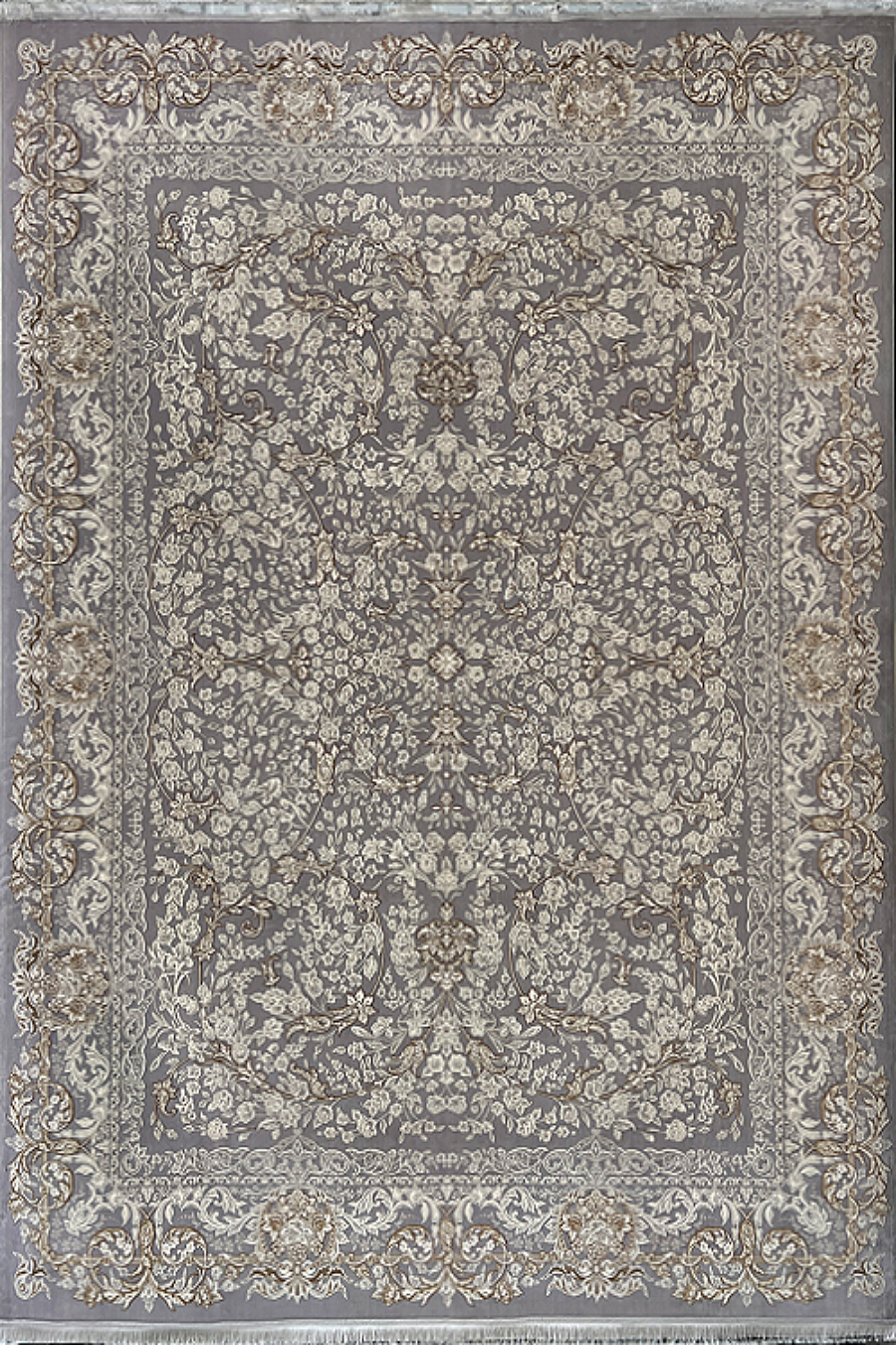 فرش باستان یزد 1200 شانه کد 23-10 زمینه فیلی (برجسته)