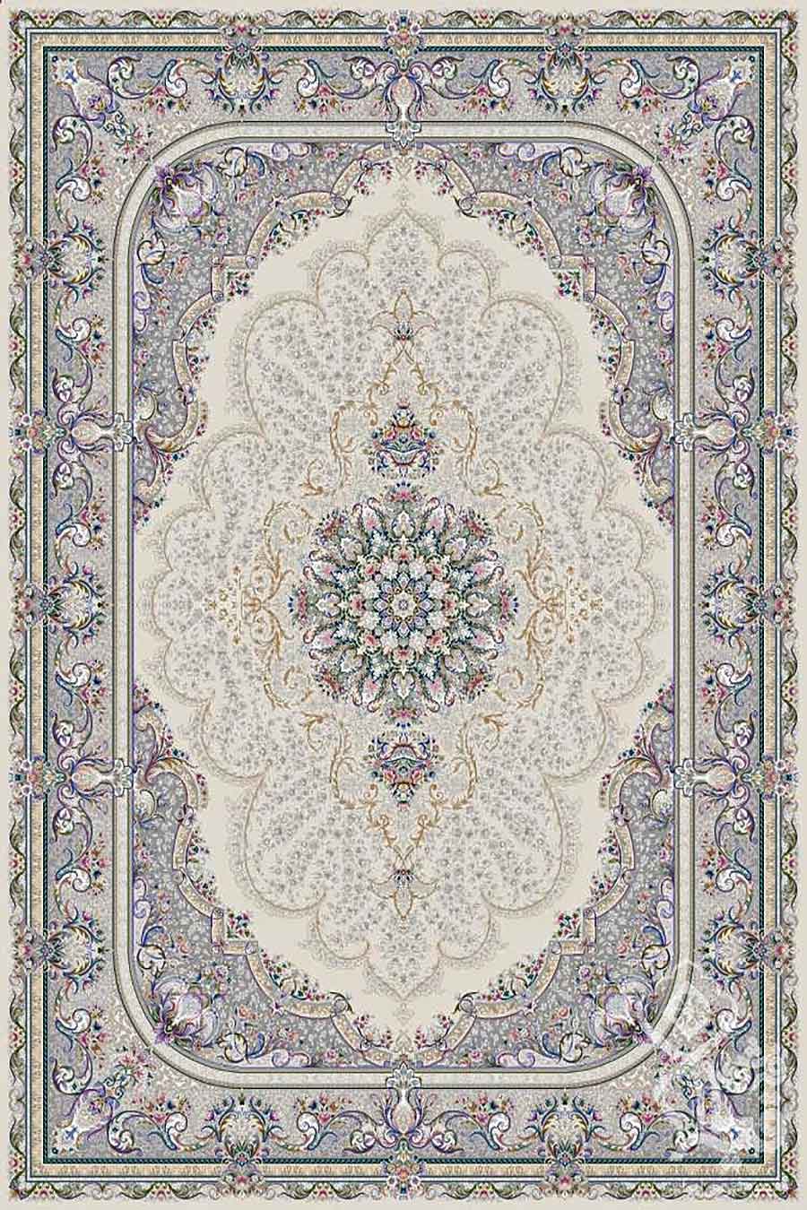 فرش قیطران 1200 شانه کلکسیون نوال طرح کایا زمینه کرم هایبالک (برجسته)