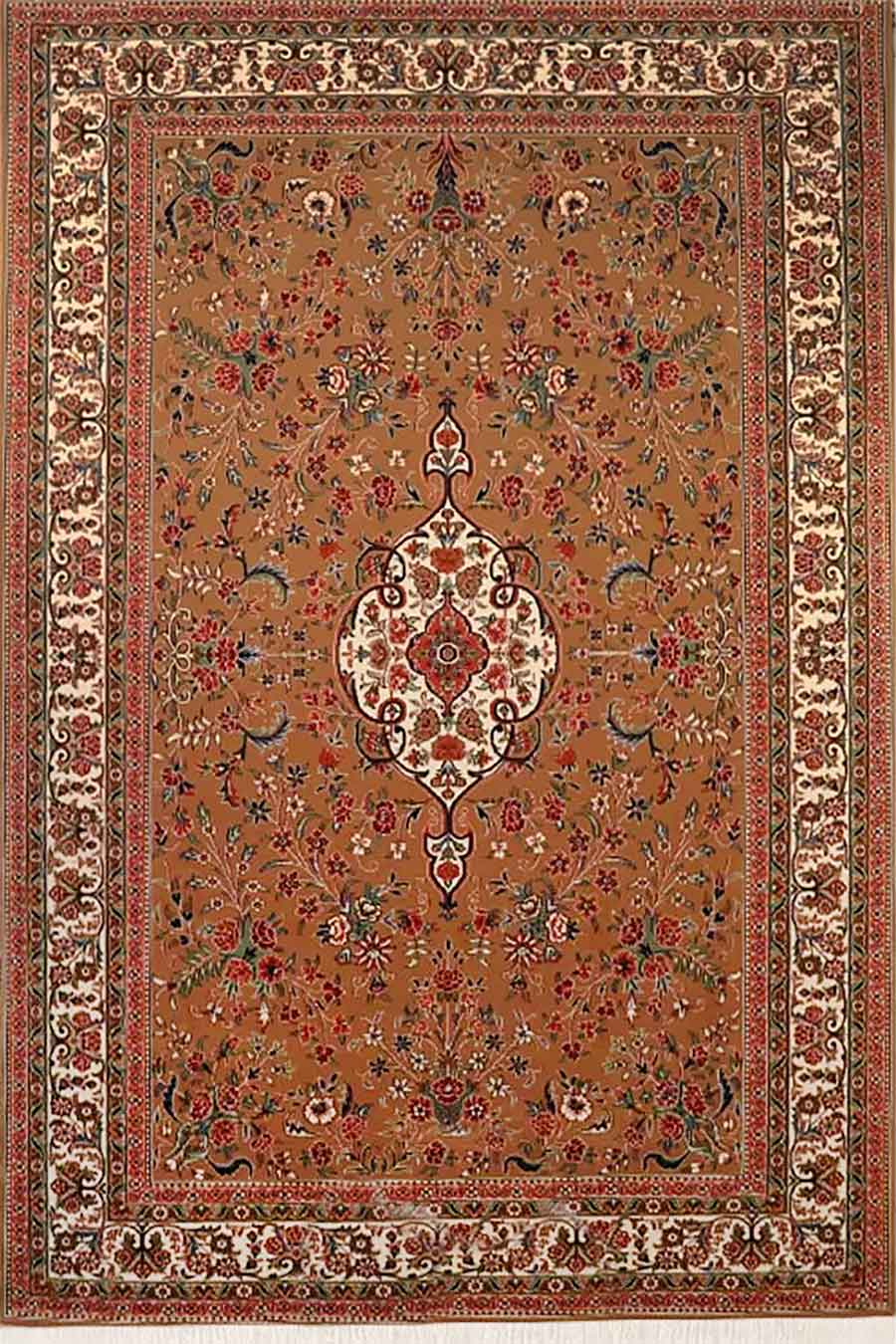 فرش ستاره کویر یزد 500 شانه کلکسیون ایساتیس کد I46 زمینه 8310 (غیربرجسته)