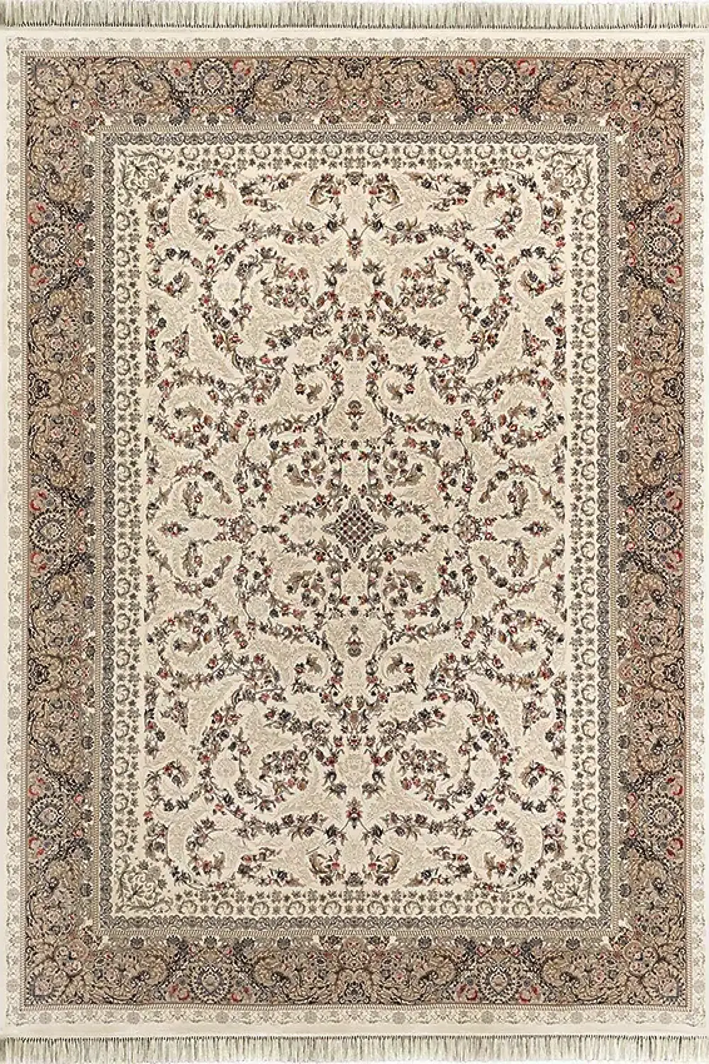 فرش داریوش 1200 شانه کلکسیون هیلتون کد 1205 زمینه سفید (برجسته)