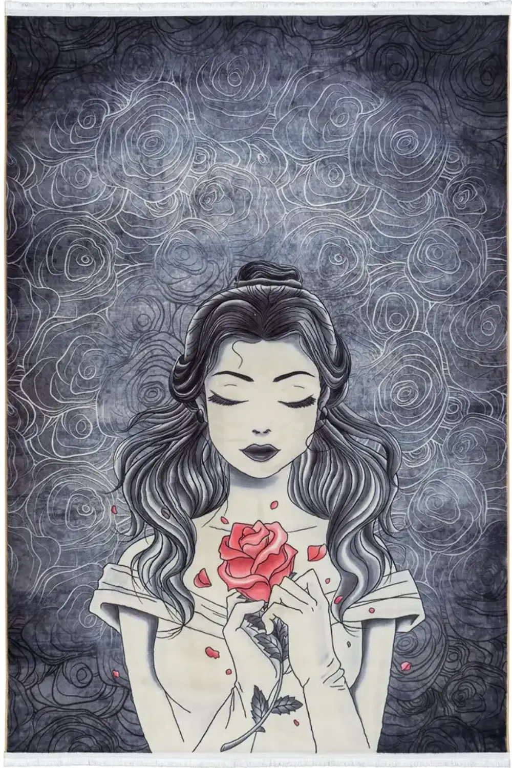 فرش محتشم 700 شانه مدرن کد 25KN0030 زمینه طوسی (غیربرجسته)