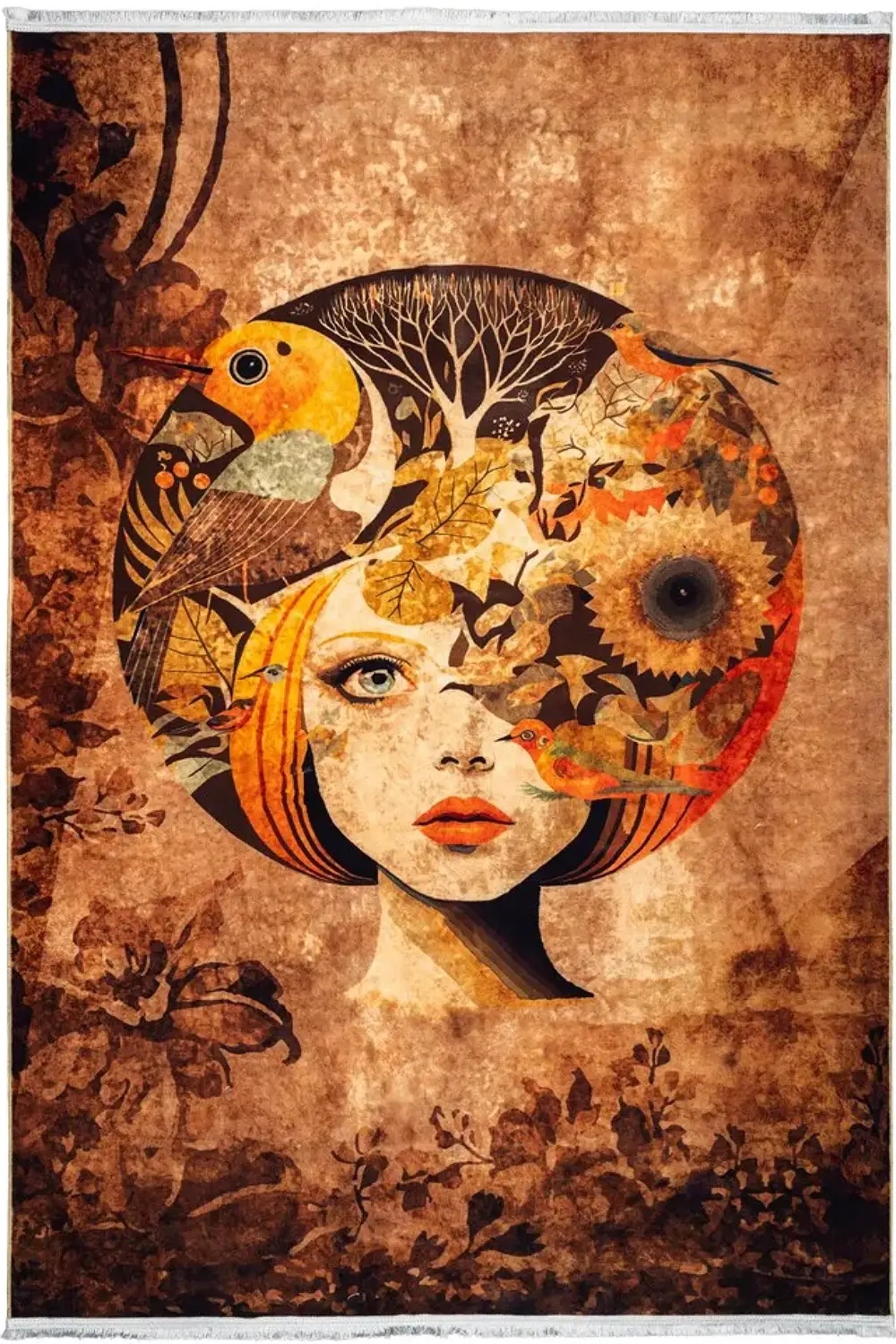 فرش محتشم 700 شانه مدرن کد 2599029031 زمینه نارنجی (غیربرجسته)