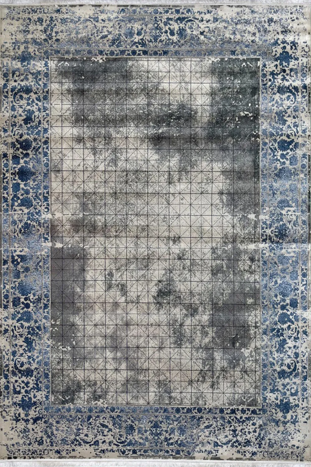 فرش مهدیان 700 شانه کلکسیون دینارسو کد 70020 زمینه دودی (برجسته)