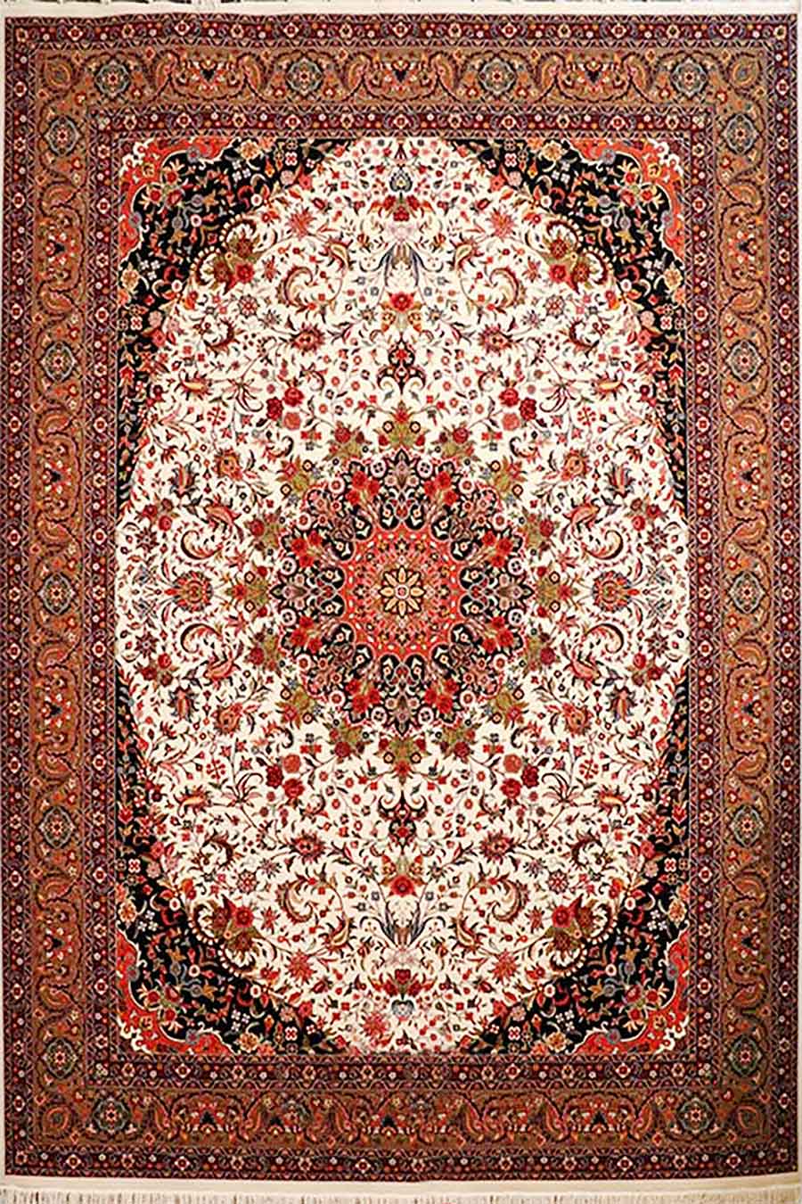 فرش ستاره کویر یزد 700 شانه کلکسیون شاهکار نوین کد N148 زمینه 2501 (غیربرجسته)