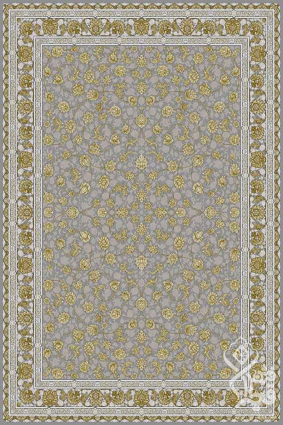 فرش قیطران 1200 شانه کلکسیون مهناز طرح زرافشان زمینه فیلی طلاکوب