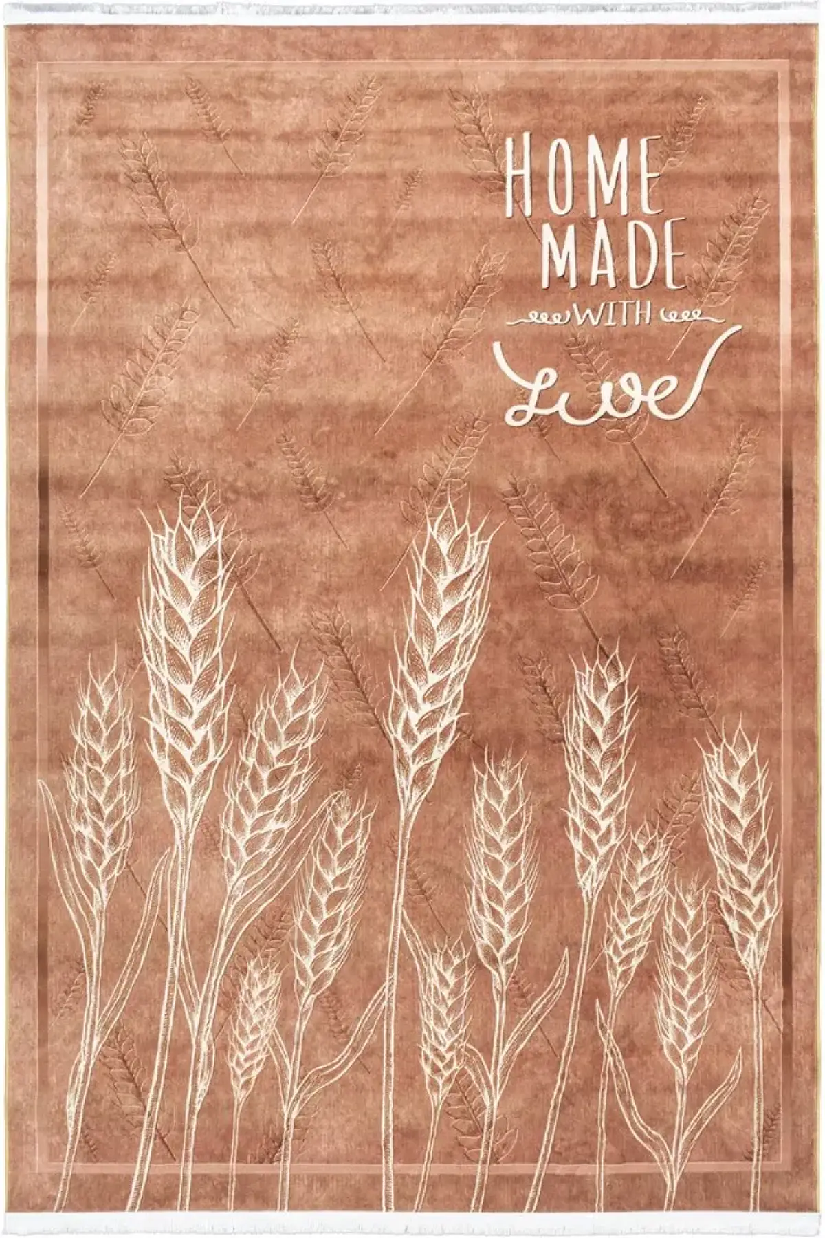 فرش محتشم آشپزخانه کد 25AA0030 زمینه قهوه ای (غیربرجسته)