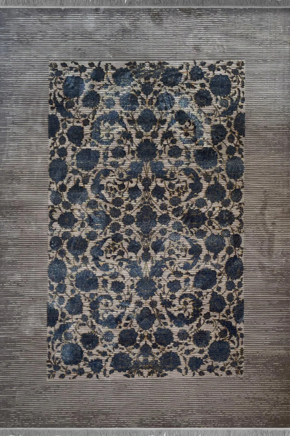 فرش مهدیان 700 شانه کلکسیون دینارسو کد 70029 زمینه دودی (برجسته)