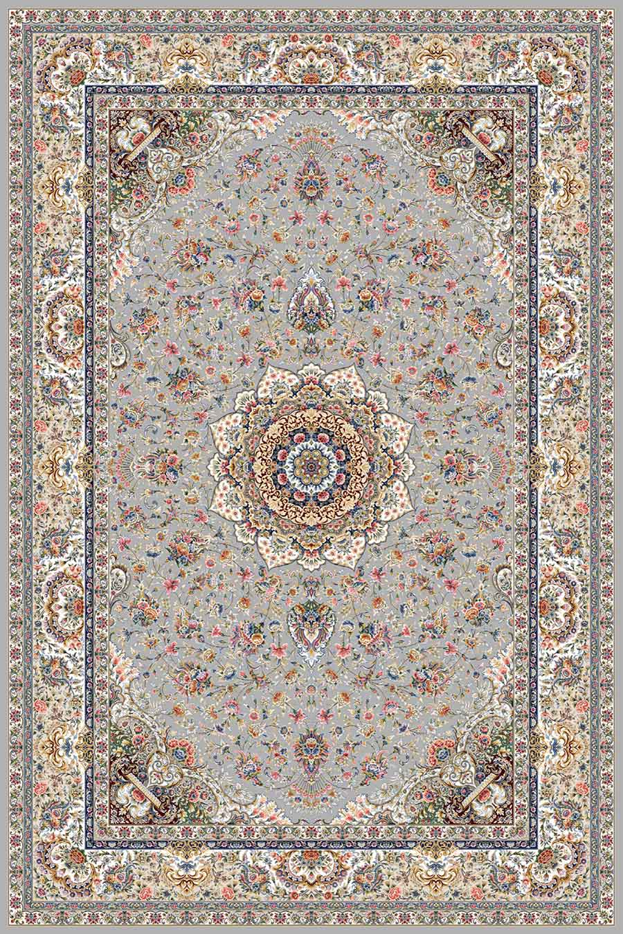 فرش ستاره کویر یزد 1000 شانه کلکسیون عالی قاپو کد HA51 زمینه 3032 (برجسته)