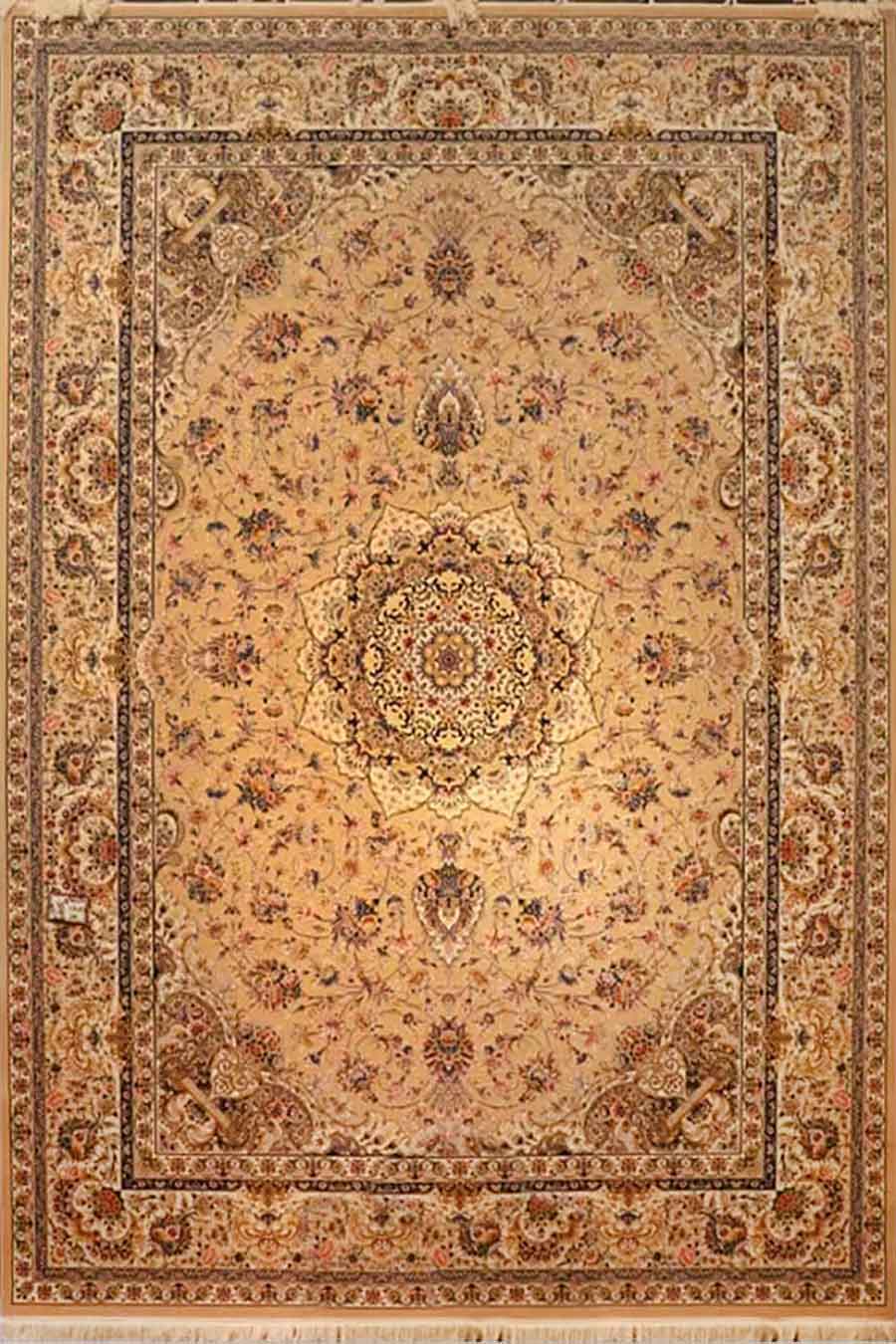 فرش ستاره کویر یزد 1000 شانه کلکسیون عالی قاپو کد HA51 زمینه 3012 (برجسته)