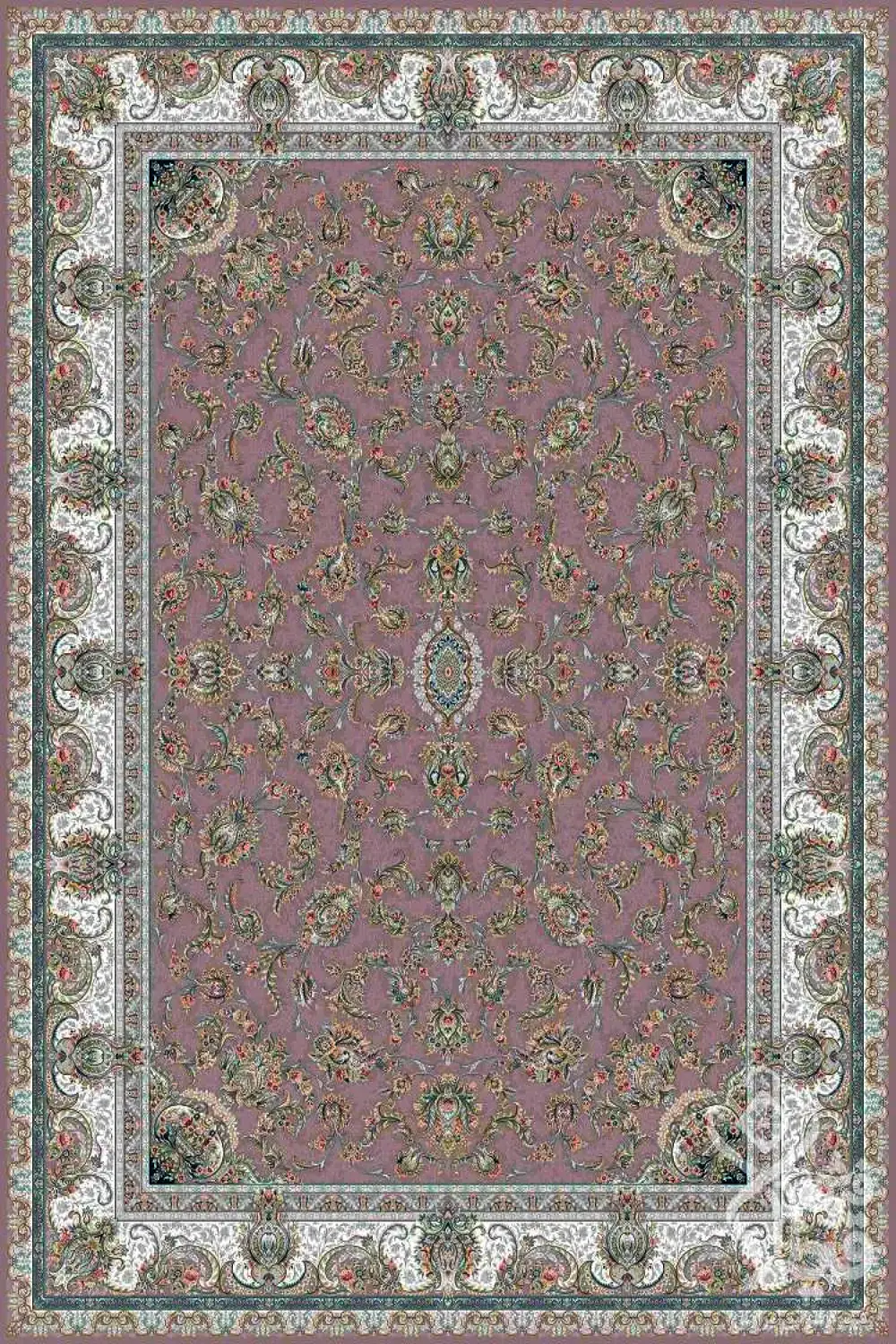 فرش قیطران 1200 شانه کلکسیون پارادایس طرح یوشا زمینه متالیک (برجسته)