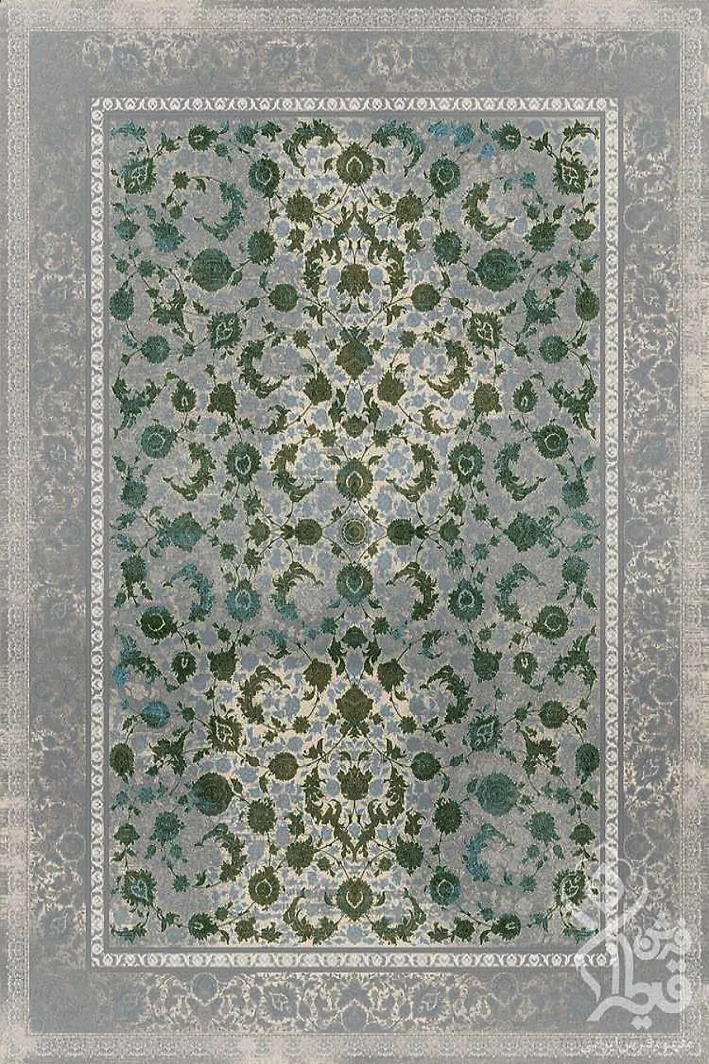 فرش قیطران 1200 شانه کلکسیون نوال طرح جم زمینه فیلی (برجسته)