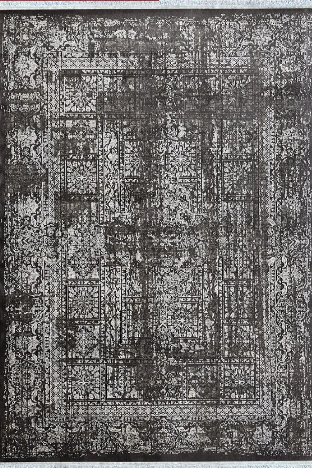 فرش مهدیان 700 شانه کلکسیون دینارسو کد 70028 زمینه دودی-نقره ای (برجسته)