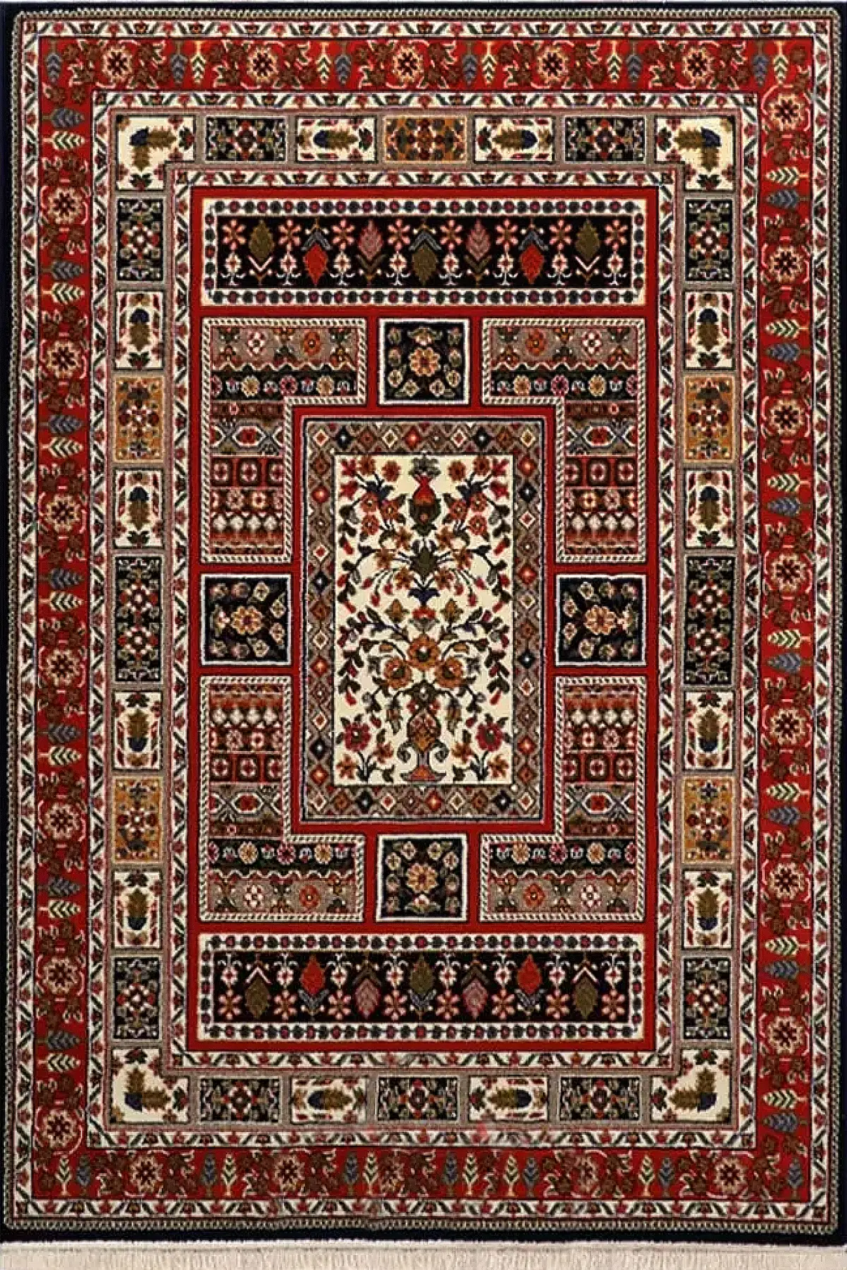 فرش ستاره کویر یزد کلکسیون شاهسون کد SH-b063-8855 زمینه سورمه ای (غیربرجسته)